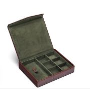 Designer Leather Jewelry Box - Compact with custom interior